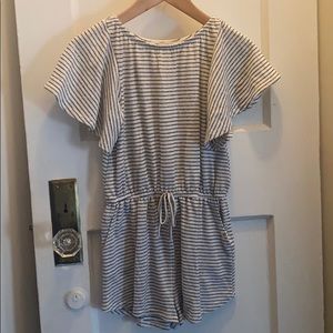 Billabong black pin stripe romper.